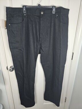 LIME TREE NWT Men's Regular Fit Straight Leg Denim Jeans Size 50 x 32 BLACK
